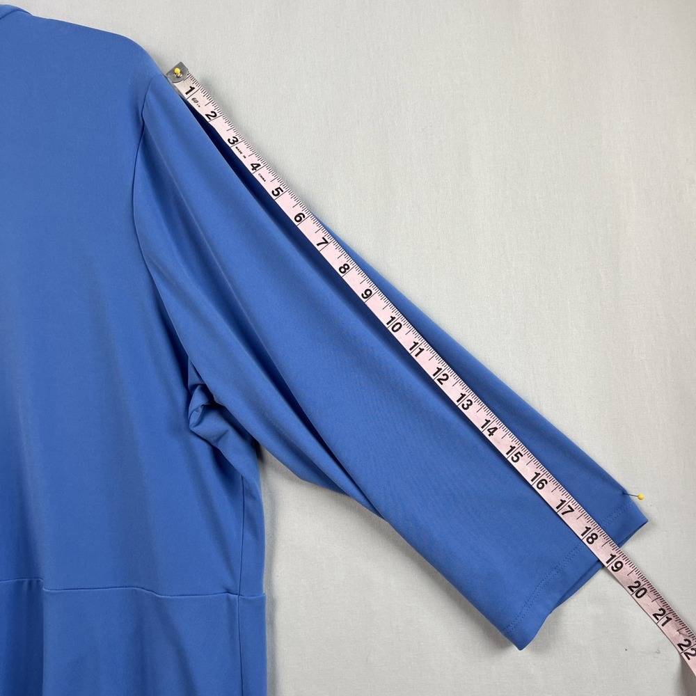 Susan Graver Open Front Duster Cardigan Womens Plus 1X Blue Stretch Relax Casual - Picture 10 of 12